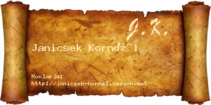 Janicsek Kornél névjegykártya